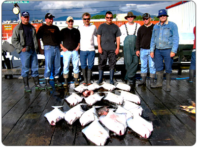 Huge halibut fish caught on the Ocean Slayer with Deep sea fishing prince rupert